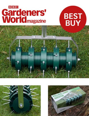Rolling Garden Lawn Aerator Manuel Rotary Push Pull Lawn / Grass Spiker - Gardeners World Best Buy