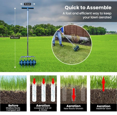 Rolling Lawn Aerator Grass Aerator Garden Gardening Perfect for Lawn