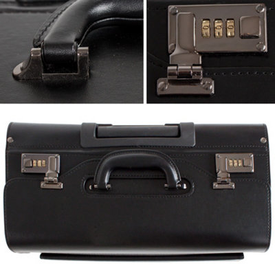Rolling Pilot Case with Combination Lock - black