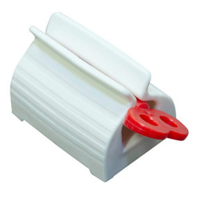 Rolling Toothpaste Tube Squeezer - Tube Holder Stand - Reduces Waste - Red