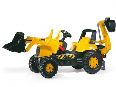 Rolly JCB Tractor Ride On w/Adjustable Seat, Functional Frontloader ...