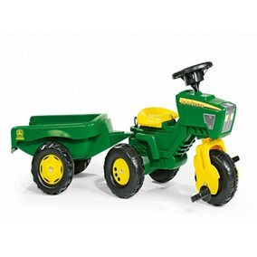 Rolly Trio Tractor Ride On w/ Electronic Steering Wheel & Trailer