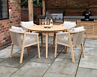 ROMA 120cm 4 Seat Set with Rope  Lounge Dining Chairs