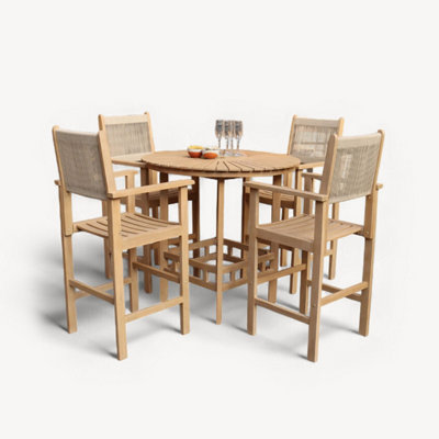 Roma 4 Seat Rope Bar Set with High Chairs
