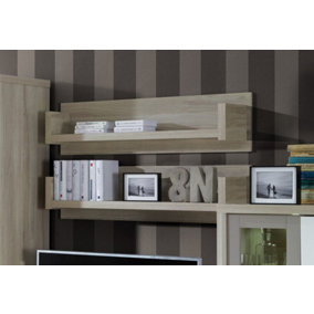 Roma 6 Wall Shelf in Elm - W1100mm H280mm D180mm, Practical and Sleek