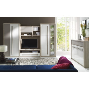 Roma Basic Entertainment Unit For TVs Up To 49" - W3000mm H1940mm D530mm, Stylish and Durable
