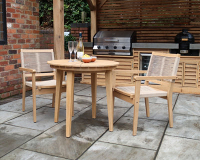 ROMA Bistro Set with Rope Stacking Chairs