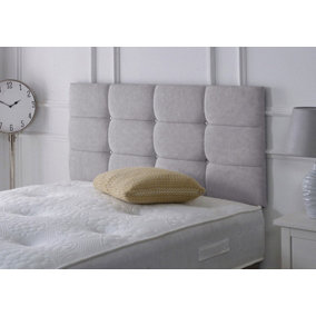 Roma Chenille 2ft6 Small Single 20" Headboard - Light Grey