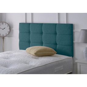 Roma Chenille 2ft6 Small Single 20" Headboard - Teal