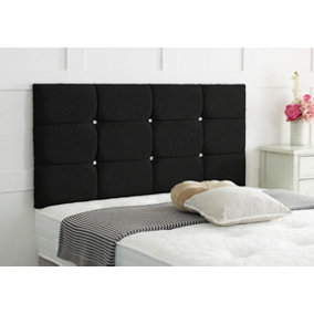 Roma Chenille 2ft6 Small Single 24" Headboard -  Black
