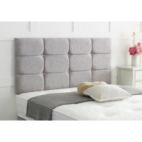 Roma Chenille 3ft Single 24" Headboard -  Light Grey