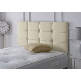 Roma Chenille 4ft6 Double 20" Headboard - Cream