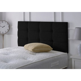 Roma Chenille 5ft Kingsize 20" Headboard - Black