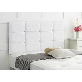 Roma Chenille 5ft Kingsize 24" Headboard -  Ivory