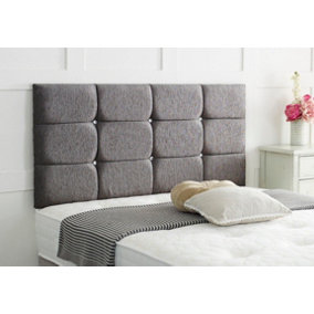 Roma Chenille 6ft Super King 24" Headboard -  Charcoal
