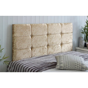 Roma Crushed Velvet 4ft6 Double 20" Headboard -  Gold