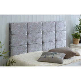 Roma Crushed Velvet 4ft6 Double 20" Headboard -  Grey