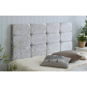 Roma Crushed Velvet 4ft6 Double 20" Headboard -  Silver