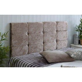 Roma Crushed Velvet 6ft Super King 20" Headboard -  Champagne