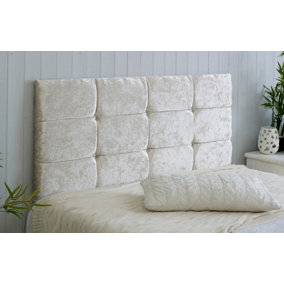 Roma Crushed Velvet 6ft Super King 20" Headboard -  Cream