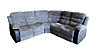 Roma Grey Jumbocord Fabric  5 Seater Recliner Corner Sofa Set