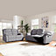 Roma Grey Linen Upholstered 3 + 2 Recliner Sofa Set