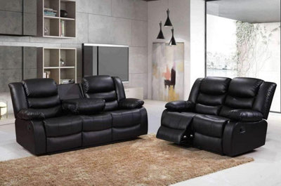 Leather 3 and online 2 seater sofa