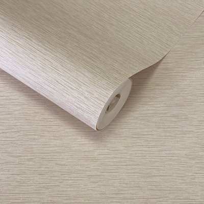 Roma Linear Texture Heavyweight Vinyl Wallpaper Beige World of Wallpaper WOW101