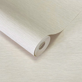 Roma Linear Texture Heavyweight Vinyl Wallpaper Cream World of Wallpaper WOW102