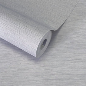 Roma Linear Texture Heavyweight Vinyl Wallpaper Grey World of Wallpaper WOW103