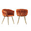 Roma Lux Knot Velvet Dining Chairs Set of 2, Orange