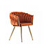 Roma Lux Knot Velvet Dining Chairs Set of 4, Orange