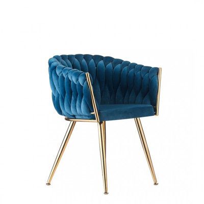 Roma Lux Knot Velvet Chairs Set | 6, B&Q Blue DIY Dining at of
