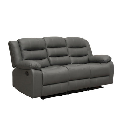 Beaumont grey leather recliner corner deals sofa