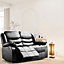 Roma Recliner Leather 3 Plus 2 Seater Sofa Set, Armchair Inspired Home Theatre and Living Room Seating  Black