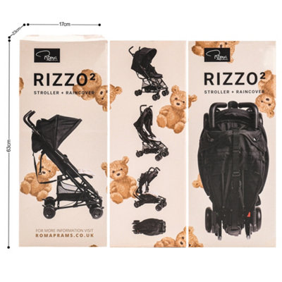 Roma Rizzo 2, Teddy Black, Baby Stroller - Compact & Lightweight Travel ...