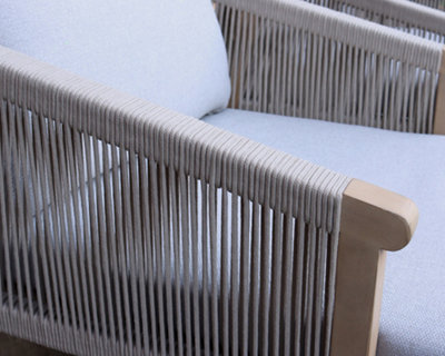 Roma Rope Sun Lounger with side table - 3