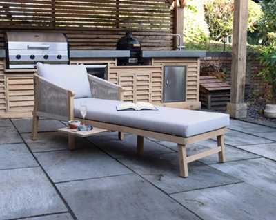 Roma Rope Sun Lounger with side table - 4