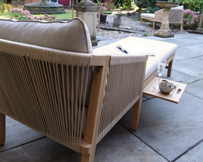 Roma Rope Sun Lounger with side table - 5