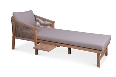Roma Rope Sun Lounger with side table - 7