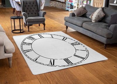 Roman Numeral Clock Special Soft Home Rug