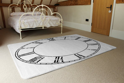 Roman Numeral Clock Special Soft Home Rug