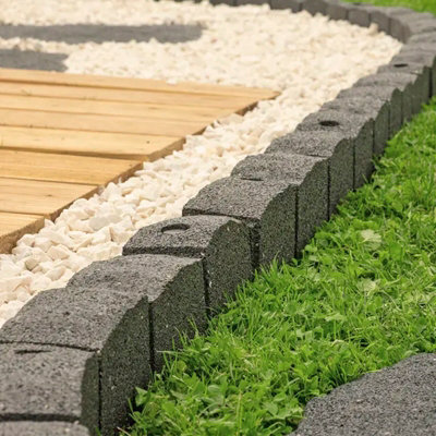 Roman Stone Pack of 4 ECO Garden Border in Grey