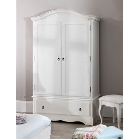 Romance Double Wardrobe With Drawer - Antique White