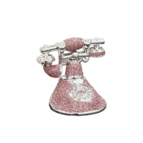 Romany Crushed Diamond Telephone Crystal Shelf Ornament Pink