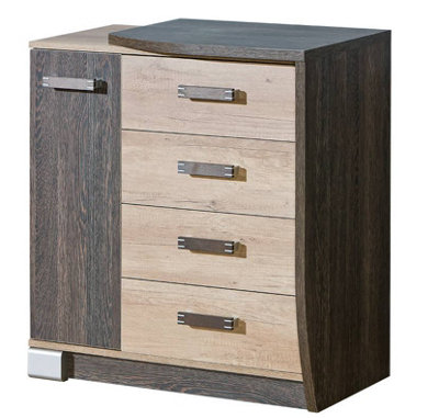 Romero R14 Highboard Cabinet Right - Rustic Elegance in Oak Canyon, H870mm W800mm D460mm