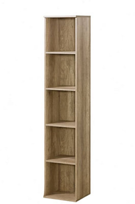 Romero R5 Tall Bookcase - Versatile and Sleek in Oak Canyon, H1750mm W350mm D320mm