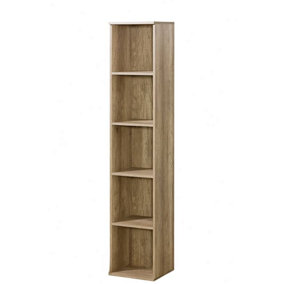 Romero R5 Tall Bookcase - Versatile and Sleek in Oak Canyon, H1750mm W350mm D320mm
