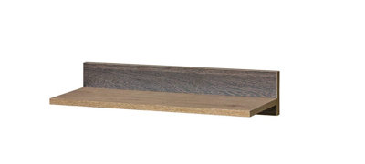 Romero R8 Compact Wall Shelf - Sleek and Functional in Oak Canyon, H120mm W600mm D195mm