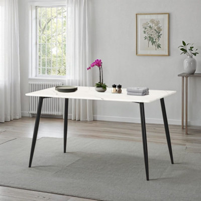 Romford Dining Table White Marble Effect